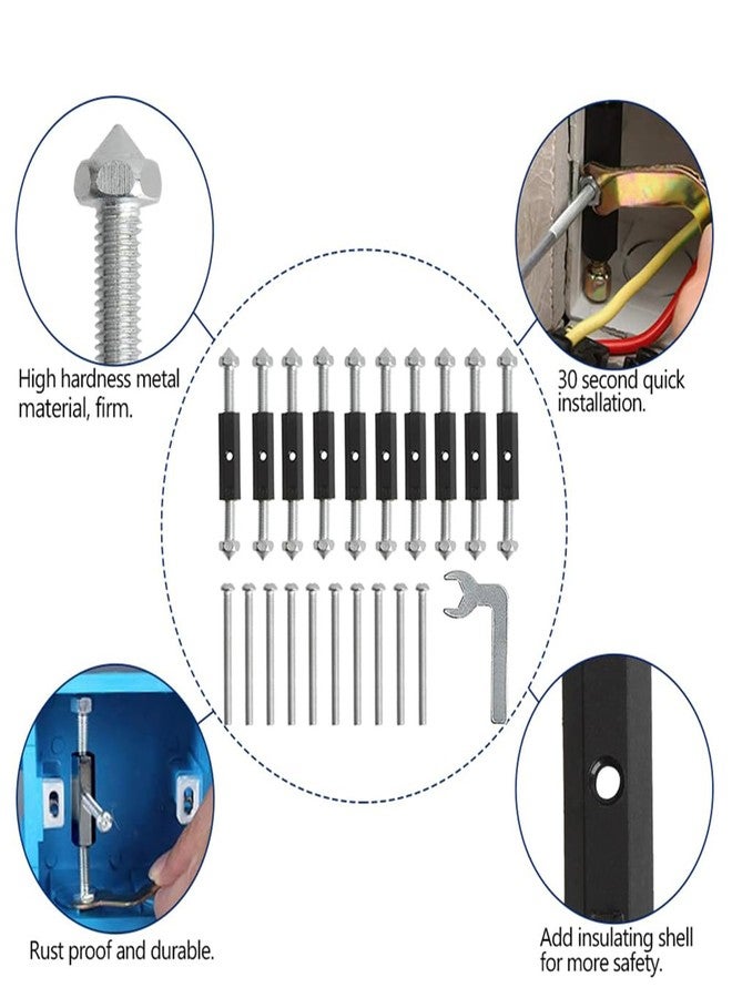 Gozaqe 86 Type Wall Socket Box Repair Kit with 10 ABS Insulation Pillars, 10 Screws and a Wrench Tool, Switch Socket Cassette Bottom Box Repairer for Home and Professional Electricians - Image 4