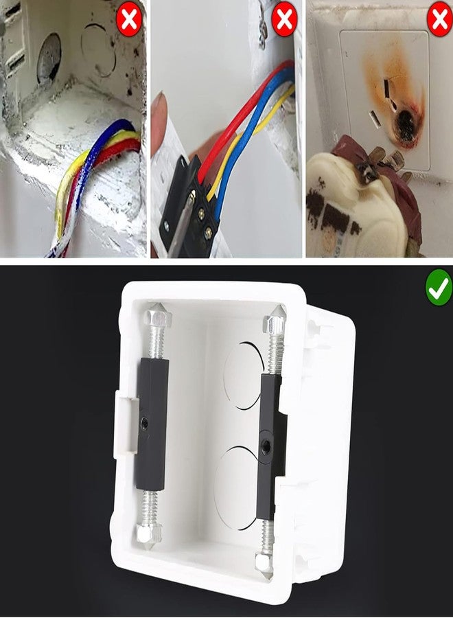 Gozaqe 86 Type Wall Socket Box Repair Kit with 10 ABS Insulation Pillars, 10 Screws and a Wrench Tool, Switch Socket Cassette Bottom Box Repairer for Home and Professional Electricians - Image 3