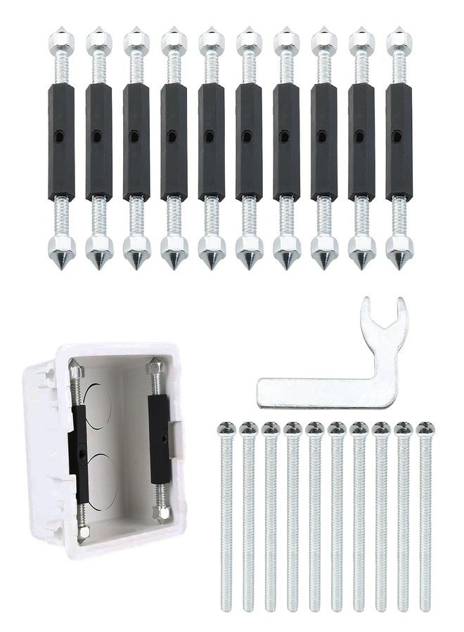 Gozaqe 86 Type Wall Socket Box Repair Kit with 10 ABS Insulation Pillars, 10 Screws and a Wrench Tool, Switch Socket Cassette Bottom Box Repairer for Home and Professional Electricians - Image 1