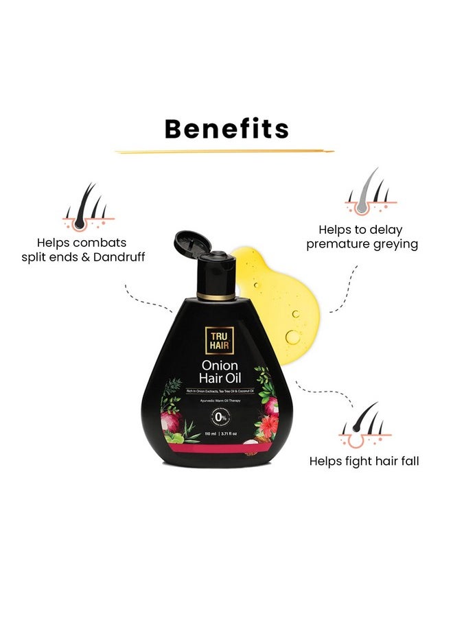 TRU HAIR - Onion Hair Oil Refill Pack - 200 Ml - Image 1