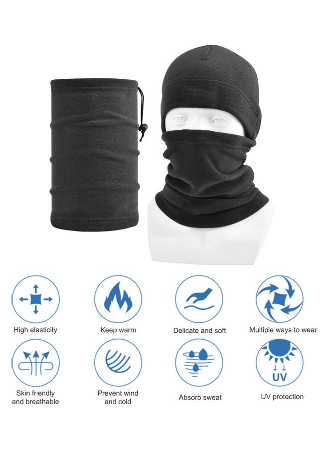 2-Piece Warm Thick Fleece Hat Long Scarf Set - Image 2