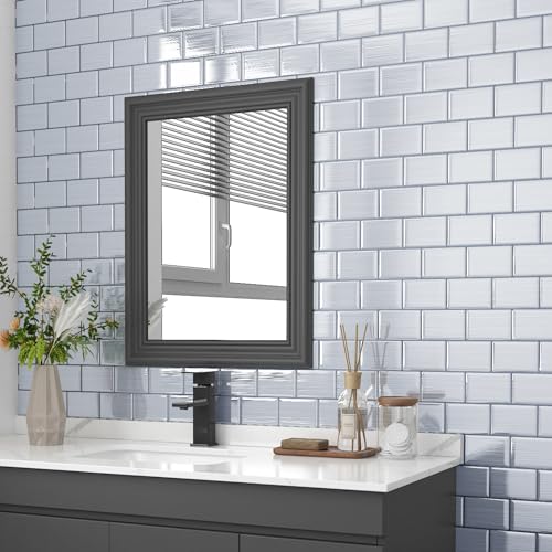 Decotalk Back Splash Stick on Tiles for Kitchen Silver Peel and Stick Backsplash 15Sheet Metallic Subway Kitchen BacksplashTiles 12x12 Inch Metal Brushed Back Splash for Bathroom Waterproof - Image 3