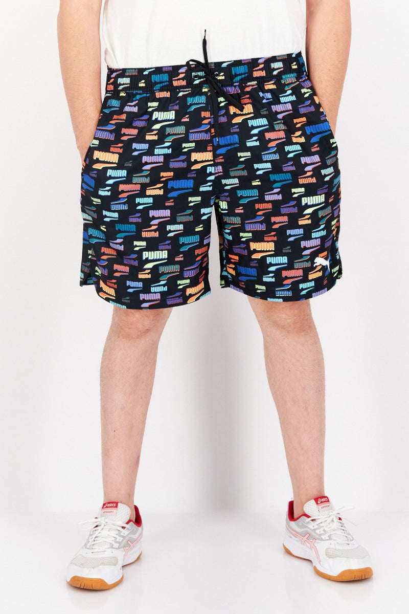 PUMA Men Swimwear Allover Print Short, Black Combo  - Image 1