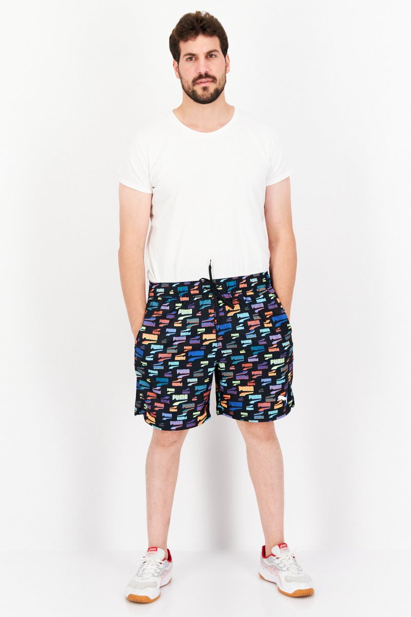 PUMA Men Swimwear Allover Print Short, Black Combo  - Image 4