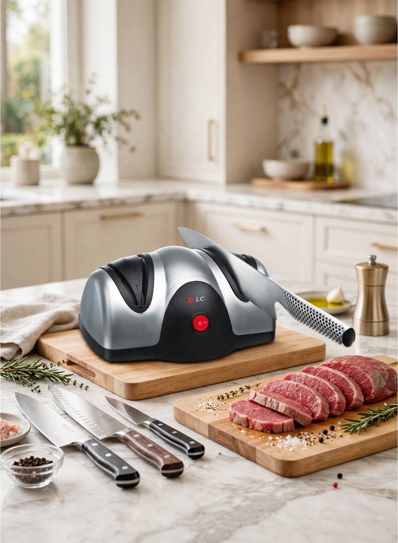 DLC-38601 40W Electric Knife Sharpener, Automatic Professional Kitchen Sharpening Machine for Chef and Household Knives, Efficient Blade Sharpening, Durable Construction and Convenient Countertop Operation - Image 4