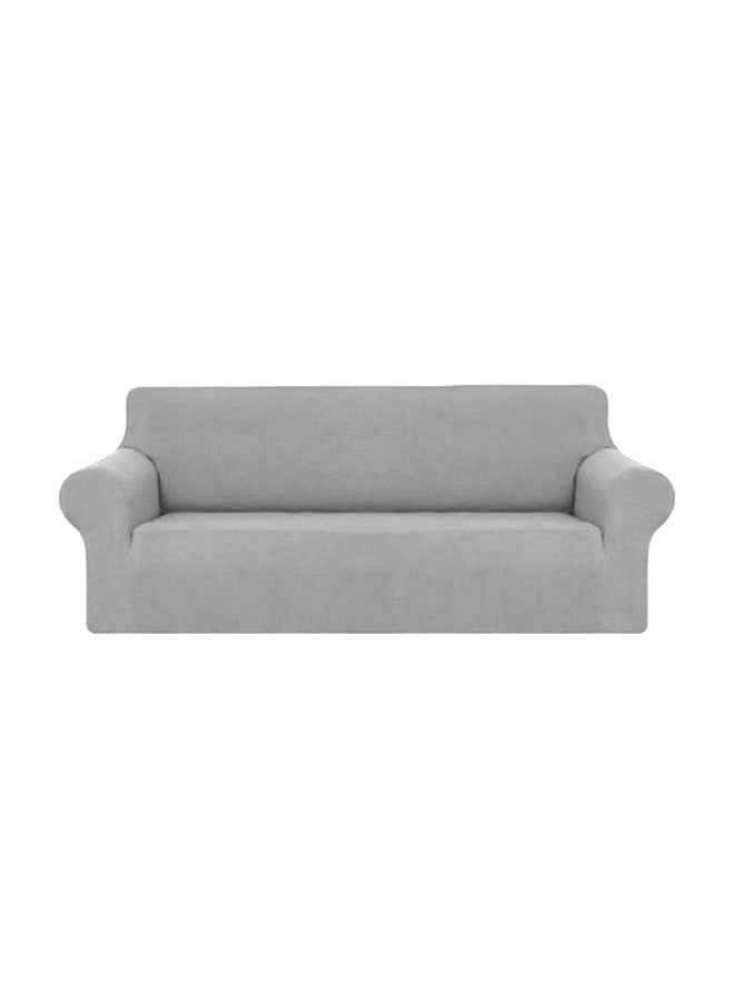 Loquat 3-Seater Stretch Sofa Slipcover, Polyester Spandex Jacquard Fabric Small Checks ,  Furniture Protector Couch Soft with Elastic Bottom for Living Room,Kids,Pets(Sofa, Light Gray) - Image 3