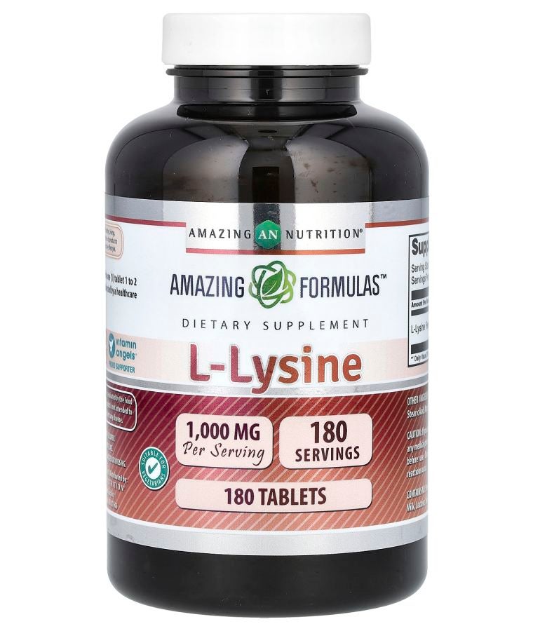 Amazing Nutrition Amazing Formulas L-Lysine 1000 mg 180 Tablets