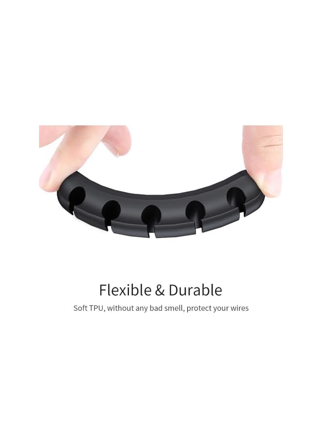 Green Tiger Cable Holder Clips,4Pack Black Self Adhesive Cord Holder, Ideal Cable Management Cord Organizer Wire Keeper for Desk,Nightstand, Phone Charger,Computer,Home,Office,TV(1,3,5,7Slots) - Image 5