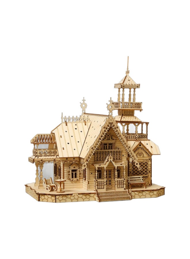 لعبة تركيب خشبية ثلاثية الأبعاد مبنى فيلا كلاسيكي إبداعي للكبار والأطفال هدية تعليمية - Image 1