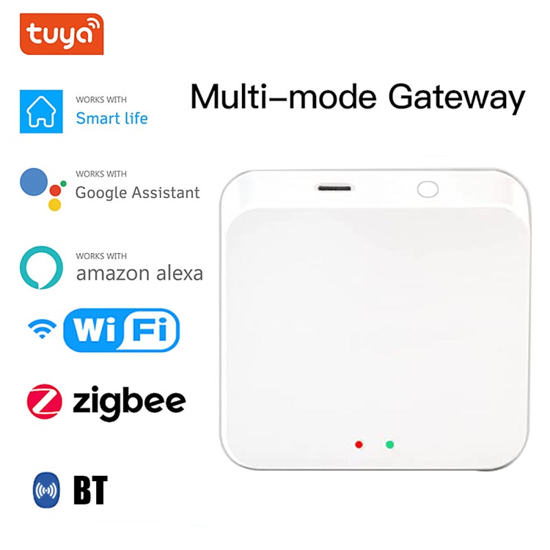 بوابة ذكية: اتصال بروتوكولات متعددة WiFi+BT+Zigbee باللون الأبيض - محور ZigBee للتحكم عن بعد عبر تطبيق تويا للتحكم الصوتي في المنزل الذكي - Image 1