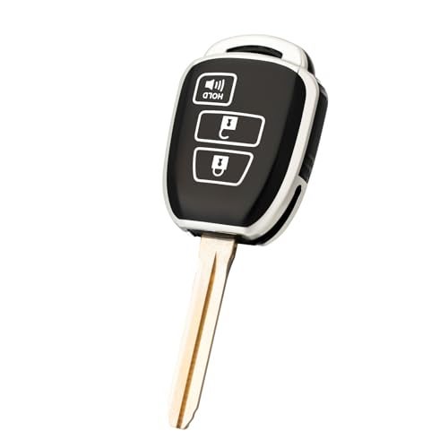 CHATYYD Key fob Cover for Toyota,Soft TPU Car Key Cover Case for Toyota Highlander Tacoma Corolla RAV4 Tundra Prius 4Runner Sequoia 2014-2021 Accessories(Black) - Image 1
