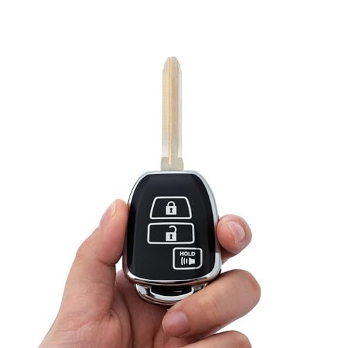 CHATYYD Key fob Cover for Toyota,Soft TPU Car Key Cover Case for Toyota Highlander Tacoma Corolla RAV4 Tundra Prius 4Runner Sequoia 2014-2021 Accessories(Black) - Image 3