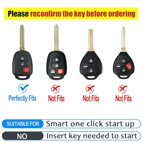 CHATYYD Key fob Cover for Toyota,Soft TPU Car Key Cover Case for Toyota Highlander Tacoma Corolla RAV4 Tundra Prius 4Runner Sequoia 2014-2021 Accessories(Black) - Image 2