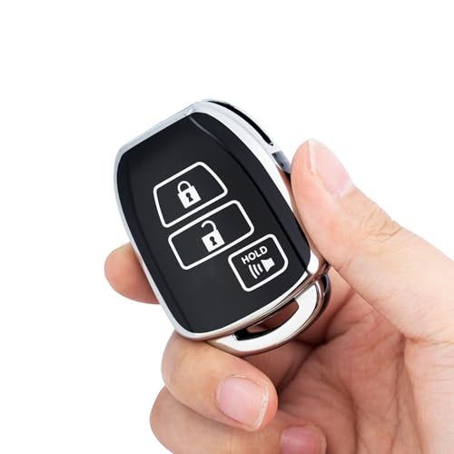 CHATYYD Key fob Cover for Toyota,Soft TPU Car Key Cover Case for Toyota Highlander Tacoma Corolla RAV4 Tundra Prius 4Runner Sequoia 2014-2021 Accessories(Black) - Image 4