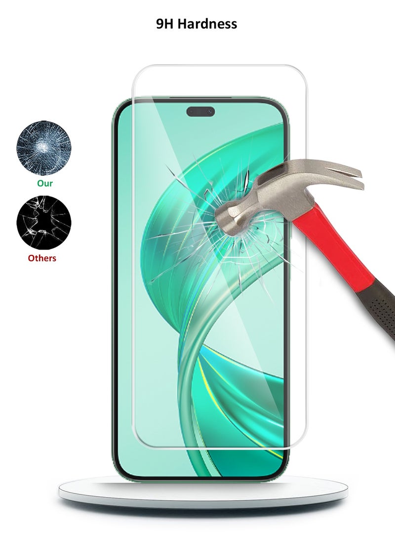 دبليو تيك واقي شاشة من الزجاج المقوى بحواف منحنية من سلسلة بريميوم 9H 2.5D لهاتف Honor X8b 4G 2023 شفاف - Image 3