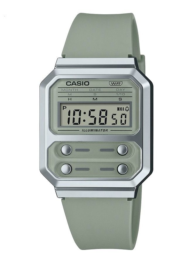 كاسيو ساعة لكلا الجنسين رقمية رقمية بسوار راتنج A100WEF-3ADF - Image 1