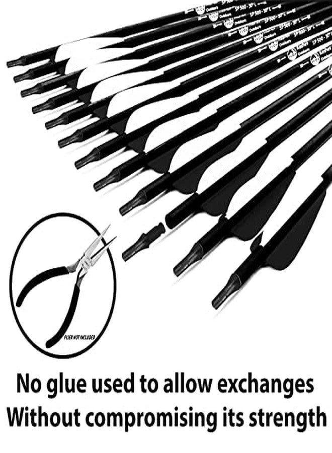 RedOak 30 inch Archery Arrows for Recurve Bow Fiberglass Target Practice (6 pcs) - Black - Image 5