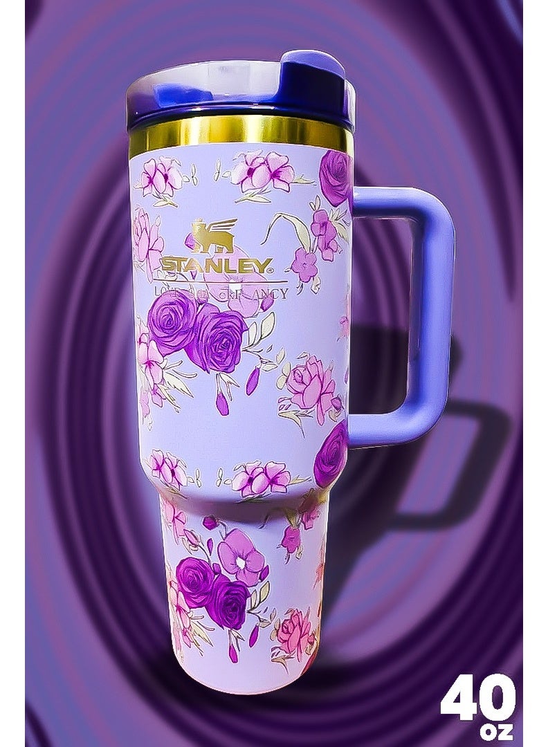 Stanley 40oz Tumbler Stainless Steel Travel Mug with Reusable Straw BPA Free Sustainable and Dishwasher Safe Design with Leakproof FlowState Lid and Double Wall Insulation Keeps Drinks Hot for 16 Hours and Cold for 24 Hours Slim Base Fits Car Cup Holders Ergonomic and Durable Handle Ideal for Travel Commute or Everyday Use - Image 1