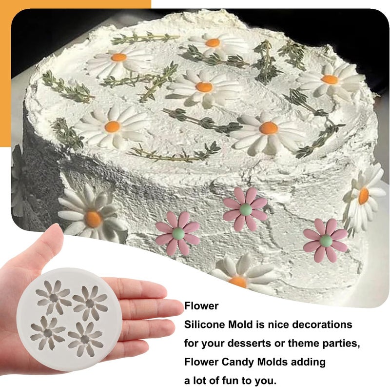 Sijiangmold Chrysanthemum Fondant Molds For Cake Decorating Chocolate Candy Cupcake Topper Polymer Clay Set Of 4 - Image 3
