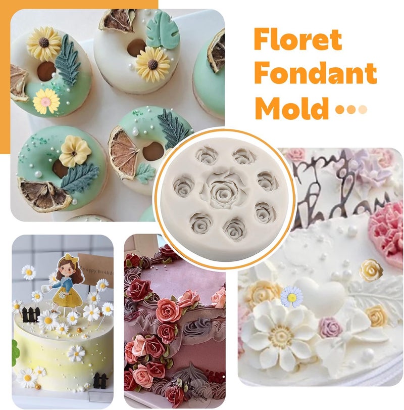 Sijiangmold Chrysanthemum Fondant Molds For Cake Decorating Chocolate Candy Cupcake Topper Polymer Clay Set Of 4 - Image 4