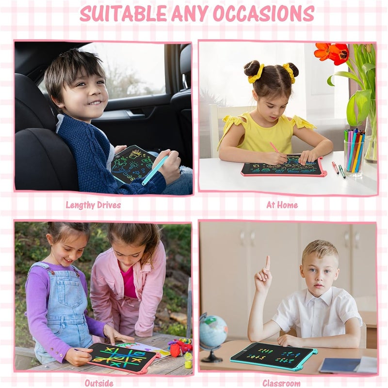 2 Pack 8.5 Inch LCD Writing Tablet, Doodle Board for Kids, Erasable Electronic Drawing Tablet Pads Toys for Kids, Toddlers Travel Games Birthday Gifts for 3 4 5 6 7 Year Boys ＆ Girls-Pink+Blue - Image 4