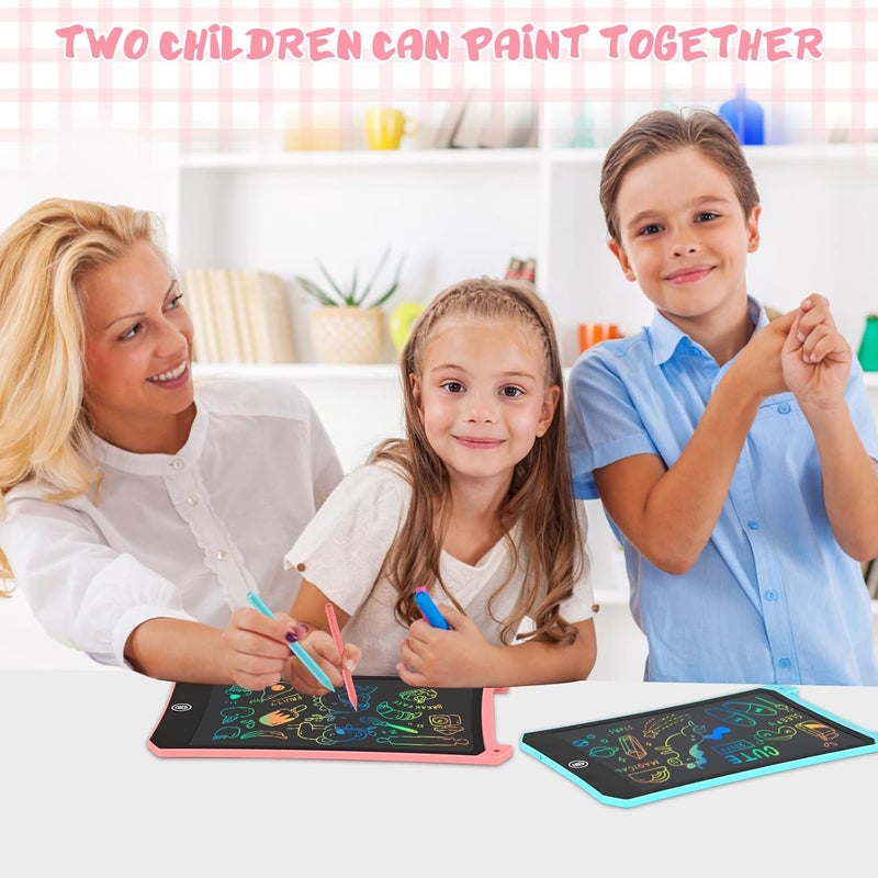 2 Pack 8.5 Inch LCD Writing Tablet, Doodle Board for Kids, Erasable Electronic Drawing Tablet Pads Toys for Kids, Toddlers Travel Games Birthday Gifts for 3 4 5 6 7 Year Boys ＆ Girls-Pink+Blue - Image 3
