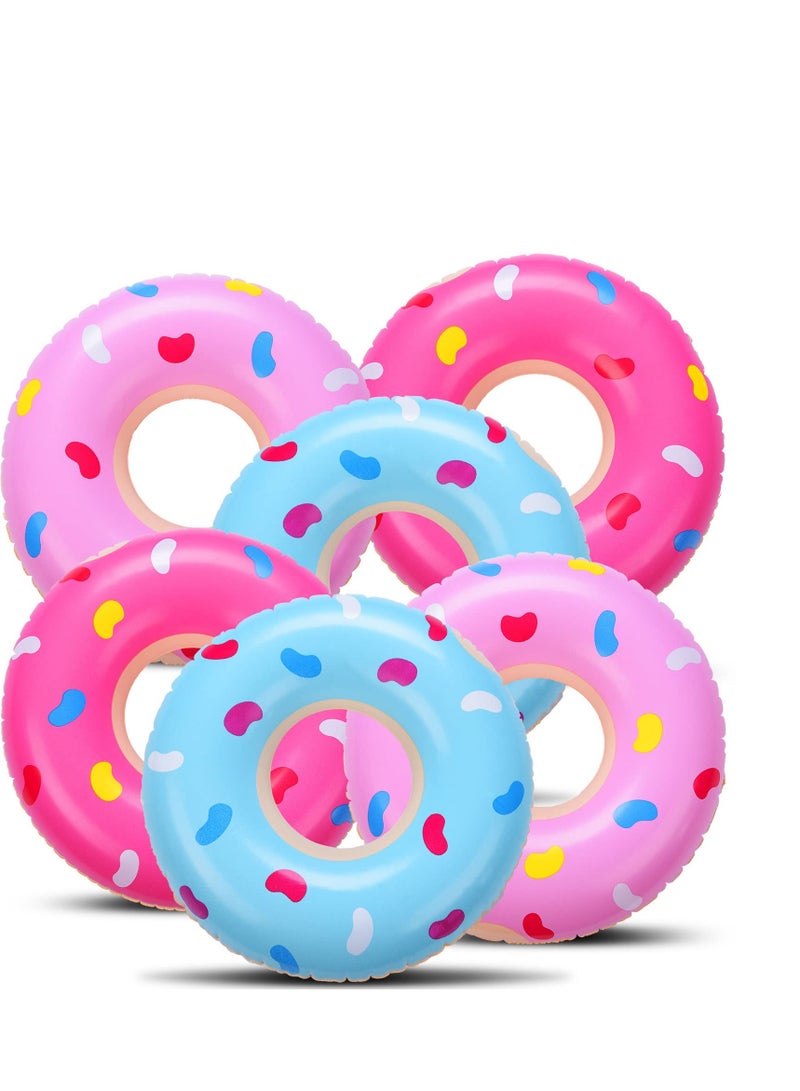 SYOSI Kids Swim Rings for 4-6 Years Old, Donuts Pool Inflatable Floats, Doughnut Swimming Rings, Durable PVC Swimming Tube Water Fun Inflatable Pool Float, Party Toys Diameter 11.8inch 6PCS - Image 1