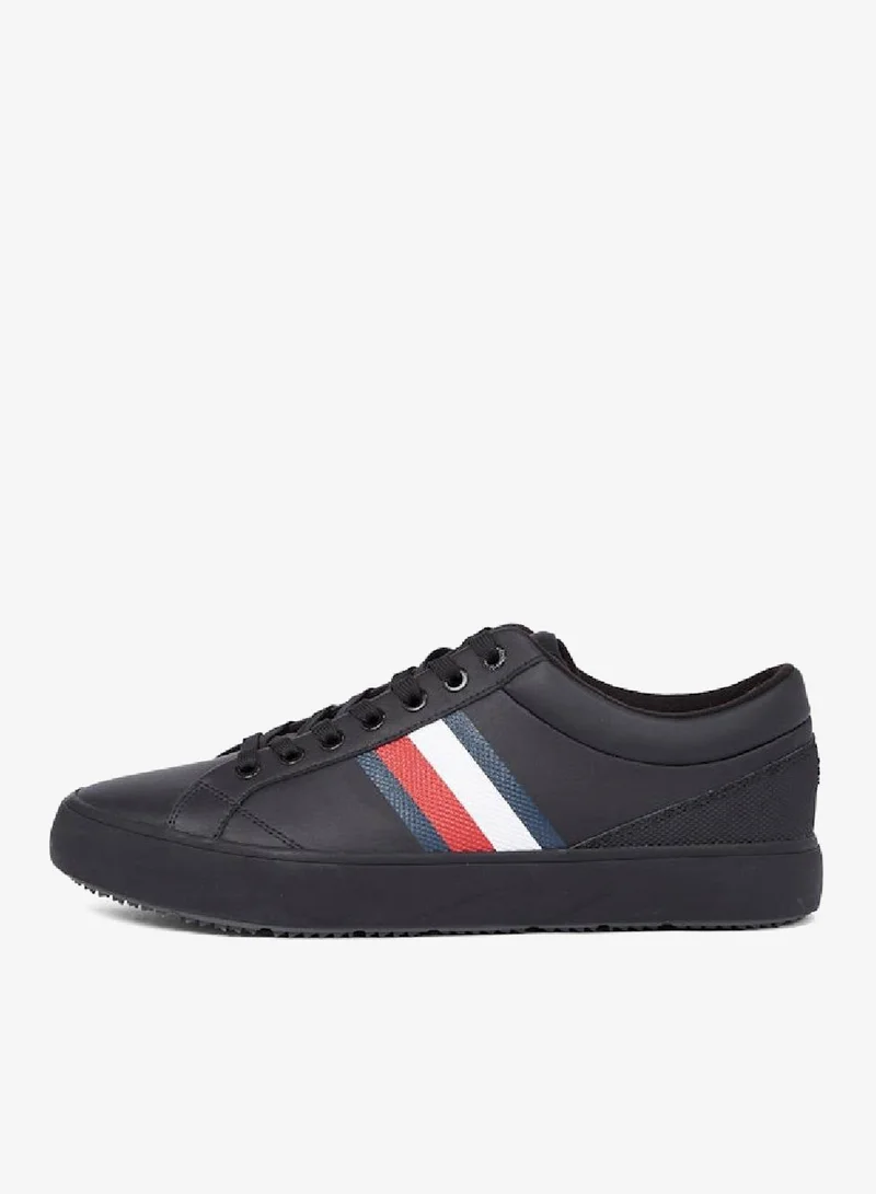 TOMMY HILFIGER Leather Signature Tape Fine Cleat Sneakers