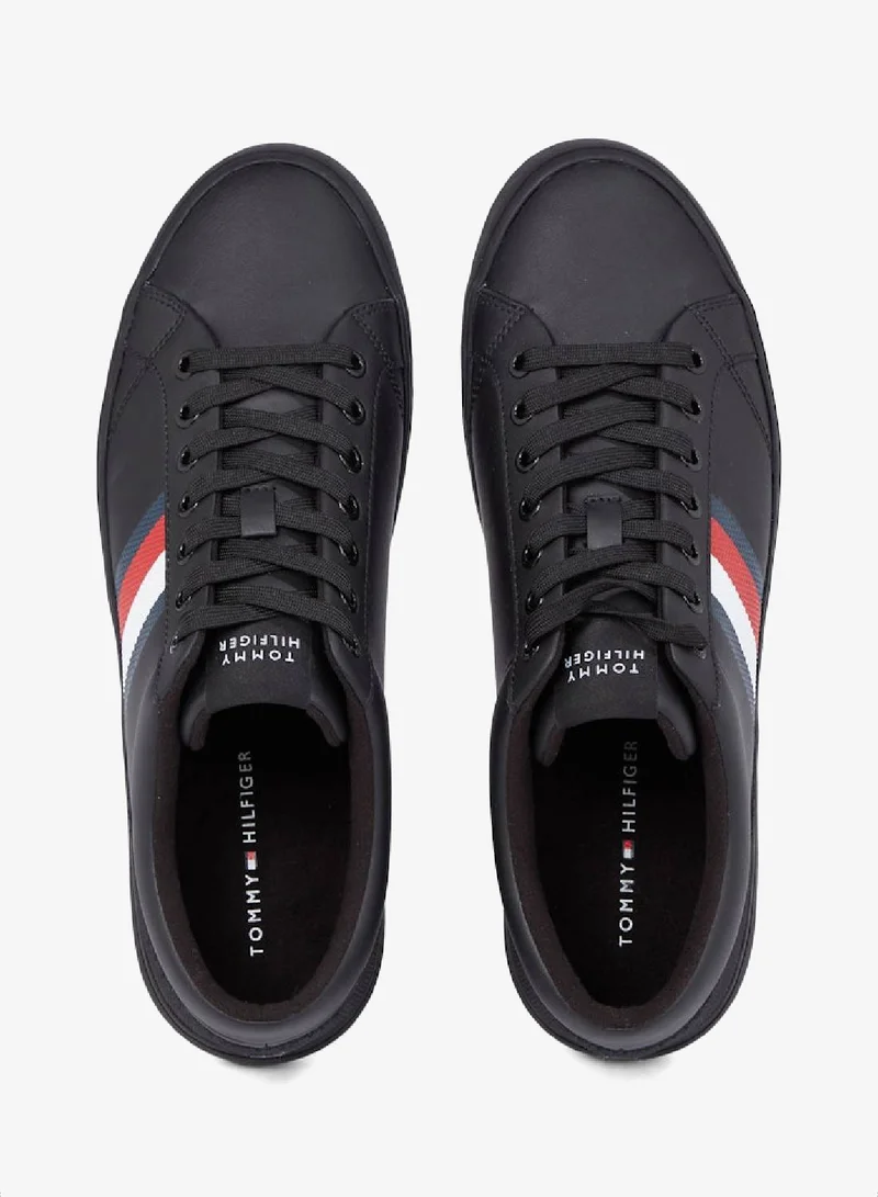 TOMMY HILFIGER Leather Signature Tape Fine Cleat Sneakers