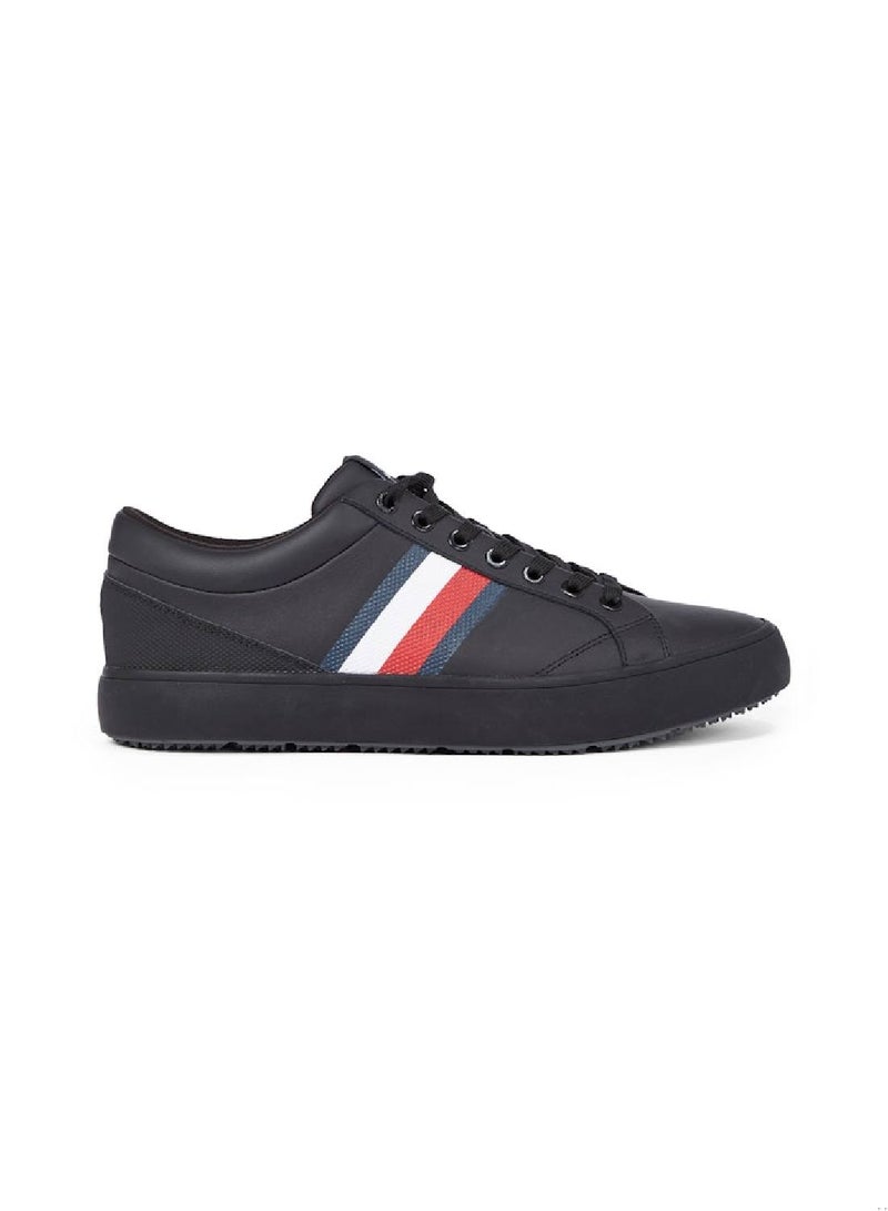 TOMMY HILFIGER Leather Signature Tape Fine Cleat Sneakers - Image 1