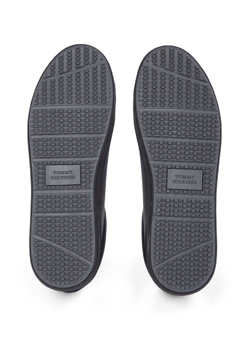 TOMMY HILFIGER Leather Signature Tape Fine Cleat Sneakers - Image 5