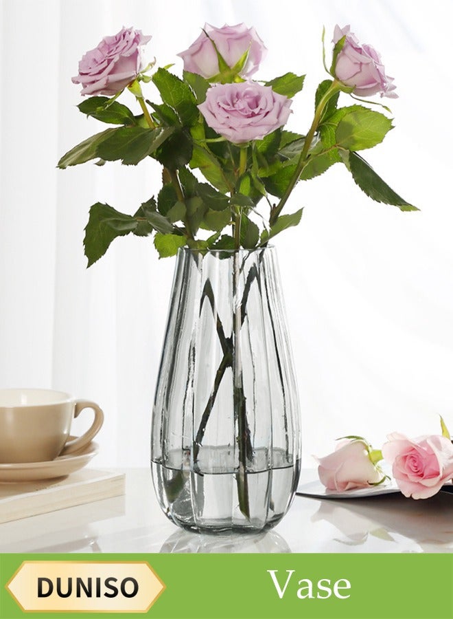 DUNISO Glass Vase, Flower Arranger, Transparent Home Decoration Ornaments, Creative Hydroponic Vase, Modern Flower Centerpiece, Suitable For Flowers, Wedding Banquets, Housewarming Gifts  - Image 1