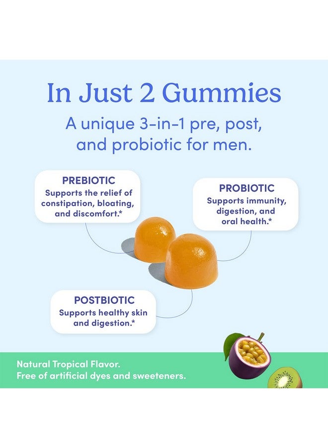 FIRST DAY Men’s Gut Guardian Tribiotic Gummies - 3-in-1 Prebiotic, Probiotic & Postbiotic Supplement - Supports Digestive & Oral Health, Immune Function & Energy Levels - 30-Day Supply - Image 3