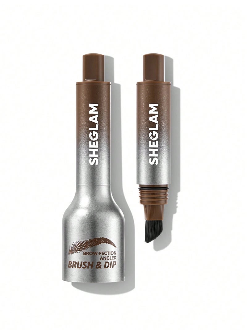 SHEGLAM SG Brow-Fection Angled Brush & Dip- Taupe - Image 1