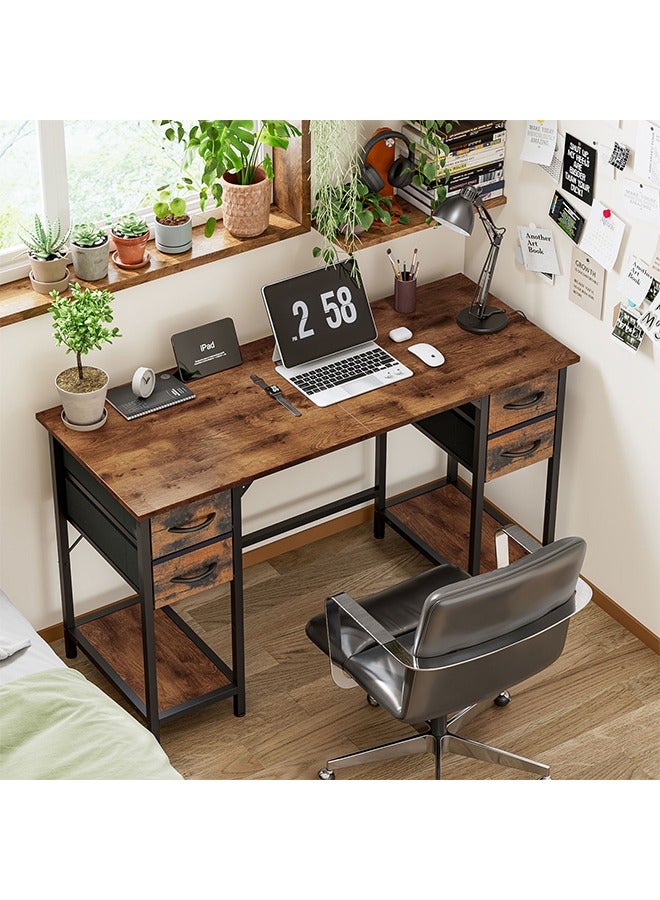 Generic 47" Computer Desk with 4 Drawers and Storage Shelves – Office, Gaming, or Study Table for Home, Corner, or Living Room  - Image 2