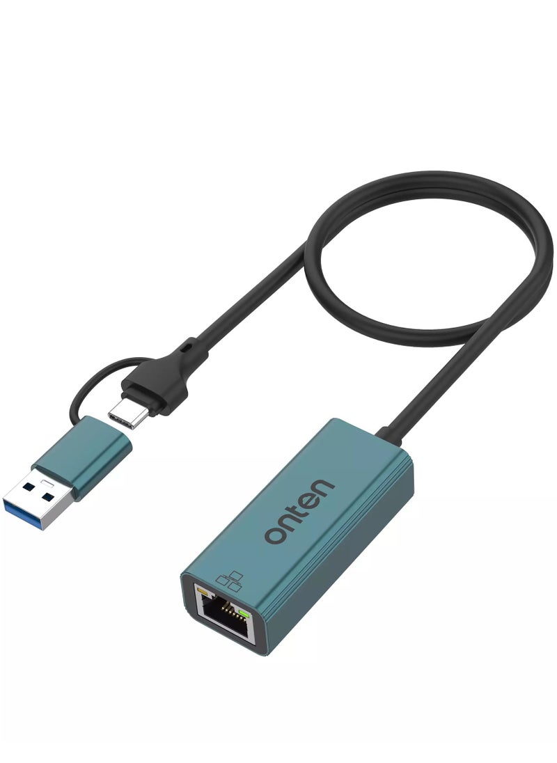 onten Ethernet Adapter USB-A & USB-C RJ45 100M  - Image 1