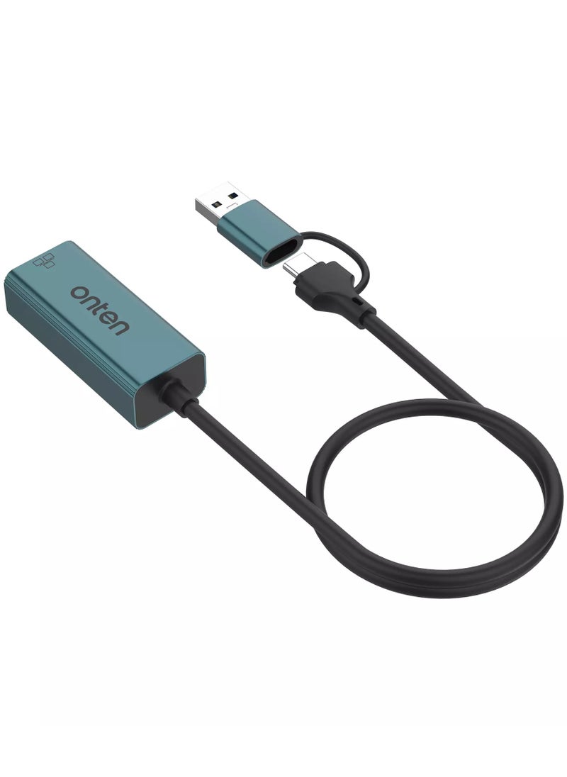 onten Ethernet Adapter USB-A & USB-C RJ45 100M  - Image 2