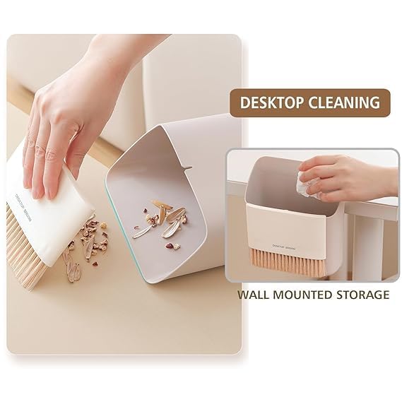 siddhmurti Small Broom and Dustpan Set with Soft BristlesMini Hanging Trash Can Ideal for KitchenCarSofaOffice and Dorm Room Cleaning Soft Bristles for Effective Cleaning Window Pets etcMulti - Image 2