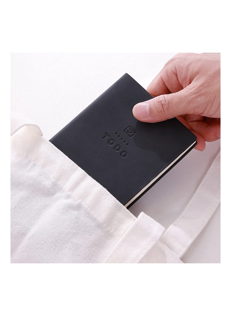 2 Pack Soft Leather Pocket To Do List Notebook 196 Pages Perfect for Daily Planning and High School Study Supplies Black Grey - Image 5