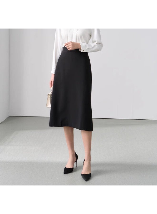 Lady Bird Miss Bird Interview Half Skirt Women Autumn Professional Office Work Skirt Formal Package Hip Long Skirt A-line Gray Skirt M - Image 3
