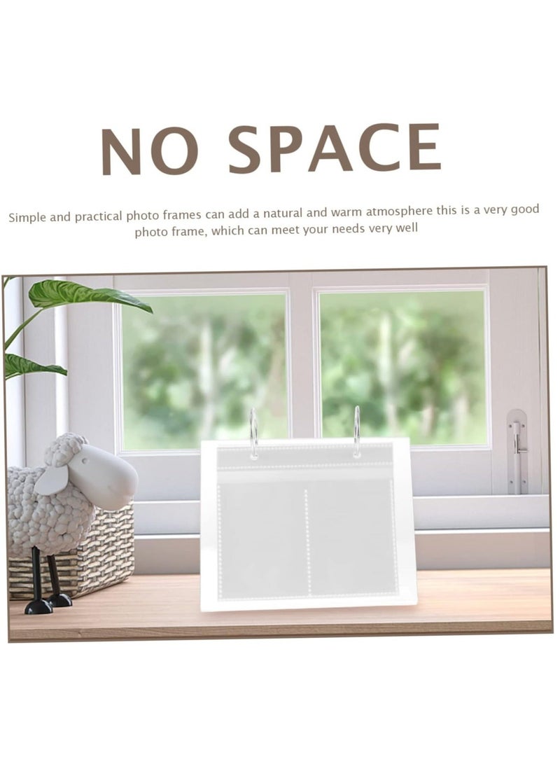 Captaintech Photo Album Decoration for Home Top Acrylic Flip Scrapbook Anniversary Pictures Memory Household Color Calendar Decorative Holder Collection Standing Table Transparent Desk Photo Album - Image 2