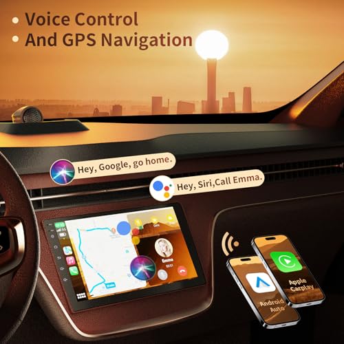 Haudio 10.1" HD Touchscreen Wireless Carplay Screen for Car with Apple carplay and Android auto, Double Din, GPS, WiFi, BT5.1, 8-core Processor, Voice Control, Backup Camera, Audio Outputs (4+64G) - Image 3