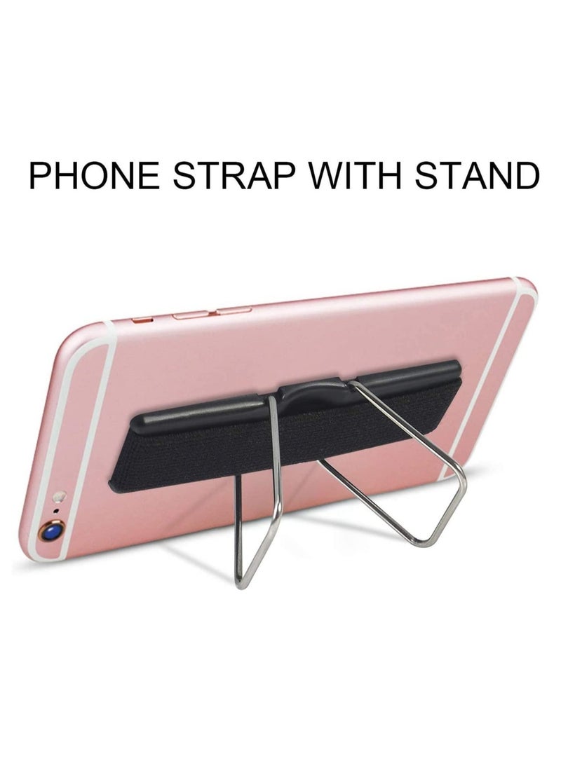 Raxoom Phone Grip, CISID Cell Phone Strap Stand for Back of Phone Loop Holder for Hand Compatible with iPhone, Samsung Galaxy and All Smartphones(Black,2 pcs) - Image 1
