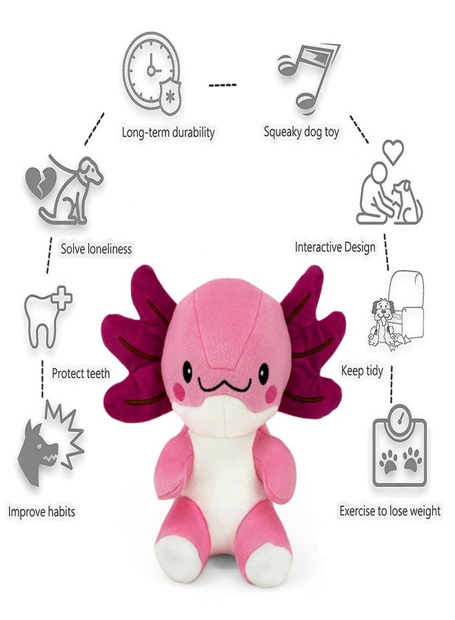 Blnboimrun Squeaky Dog Toys for Aggressive Chewers, Interactive Puppy Toys with Squeaker & Crinkle Paper, Double Layer Durable Plush Axolotl for Small Medium Large Dogs Indoor Outdoor Play - Image 3