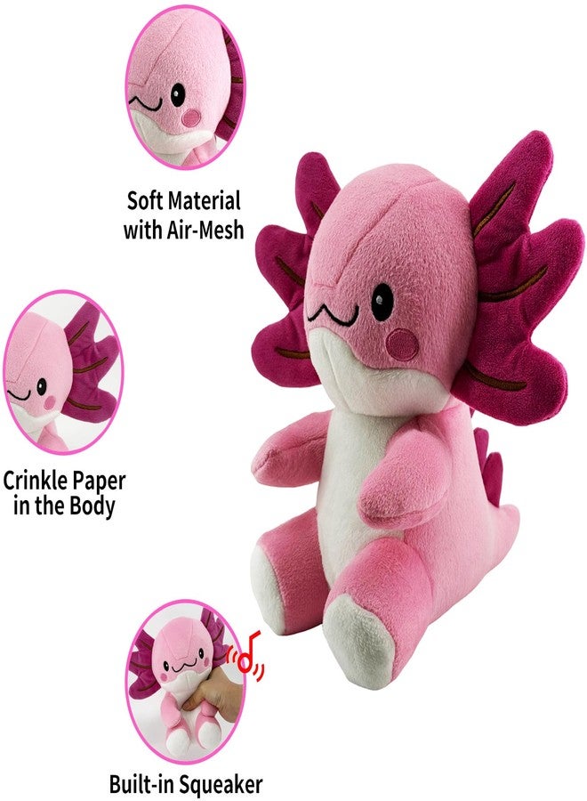 Blnboimrun Squeaky Dog Toys for Aggressive Chewers, Interactive Puppy Toys with Squeaker & Crinkle Paper, Double Layer Durable Plush Axolotl for Small Medium Large Dogs Indoor Outdoor Play - Image 2