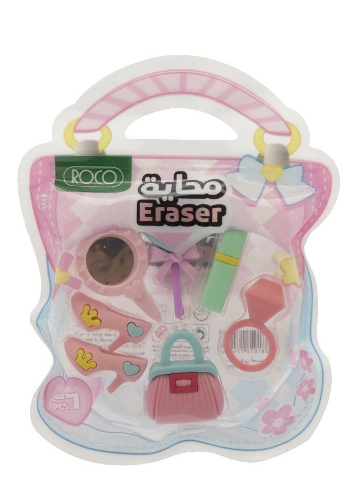 ROCO Rubber Eraser Bags in Blister Pack Assorted Color - Image 1