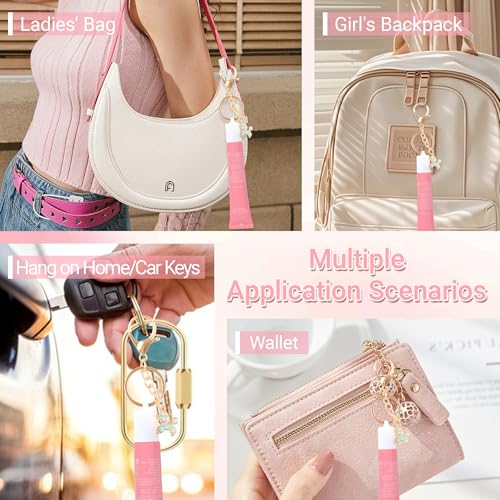 BTFSZ Lip Gloss Keychain for Summer Fridays 0.5 Oz Lip Balm keychain, lip gloss keychain, Holder Accessory for Bag, Wallet, valentines day gifts for women（No Lip Balm） - Image 3