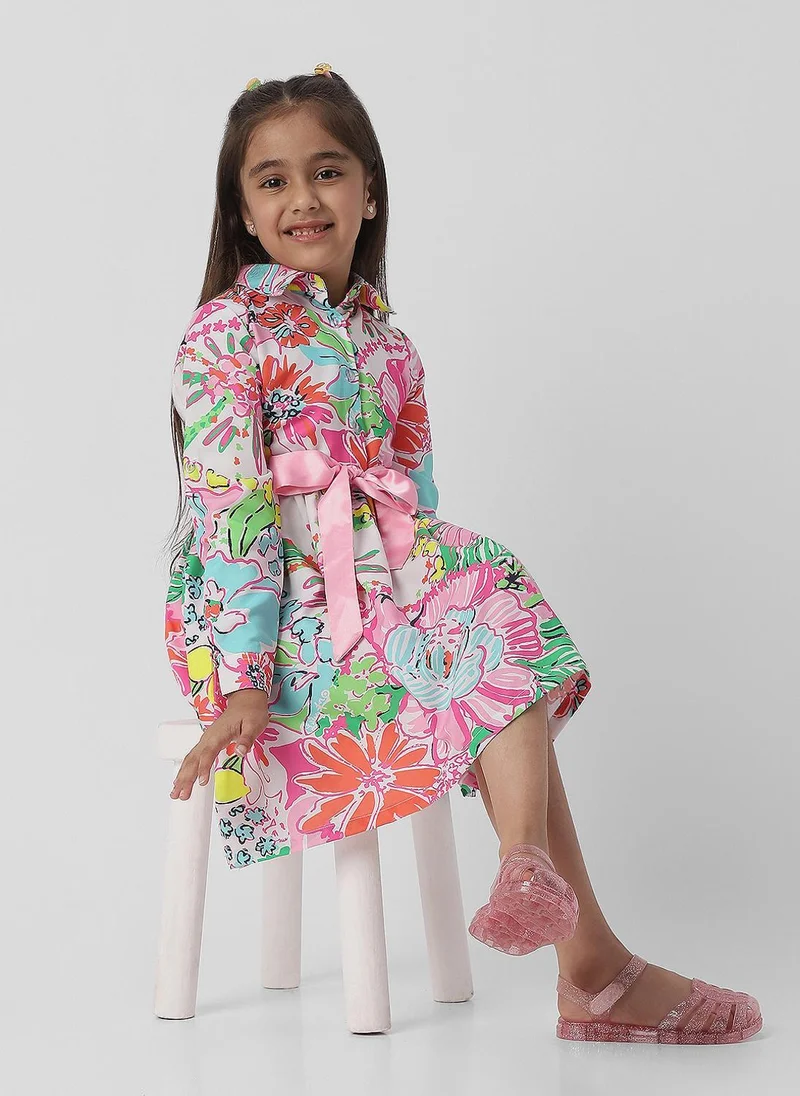 Nautinati  Nautinati Girls Shirt Frock With Ribbon at Waist for Women | Best Price UAE