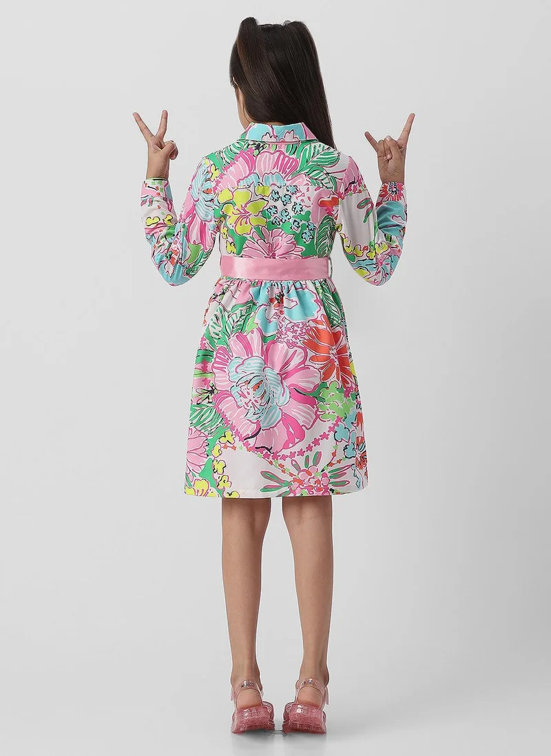 Nautinati  Nautinati Girls Shirt Frock With Ribbon at Waist for Women | Best Price UAE