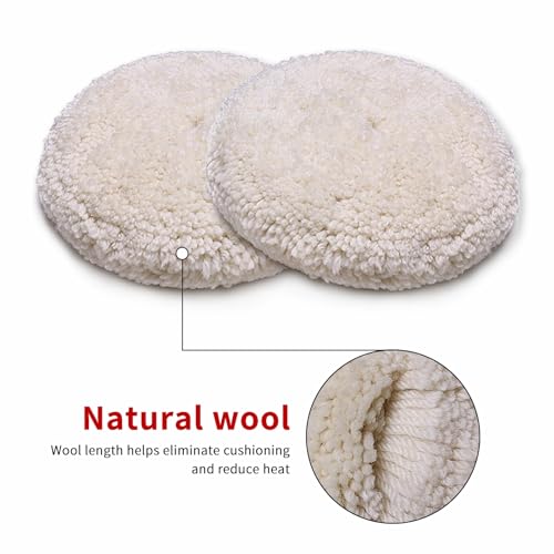 Gracefur 7" Buffing Pad, 100% Twisted Wool Polishing Pad, Grip Buffing Compound Cutting Pad for Car, Boat & Trucks (7in Double Sided) - Image 4